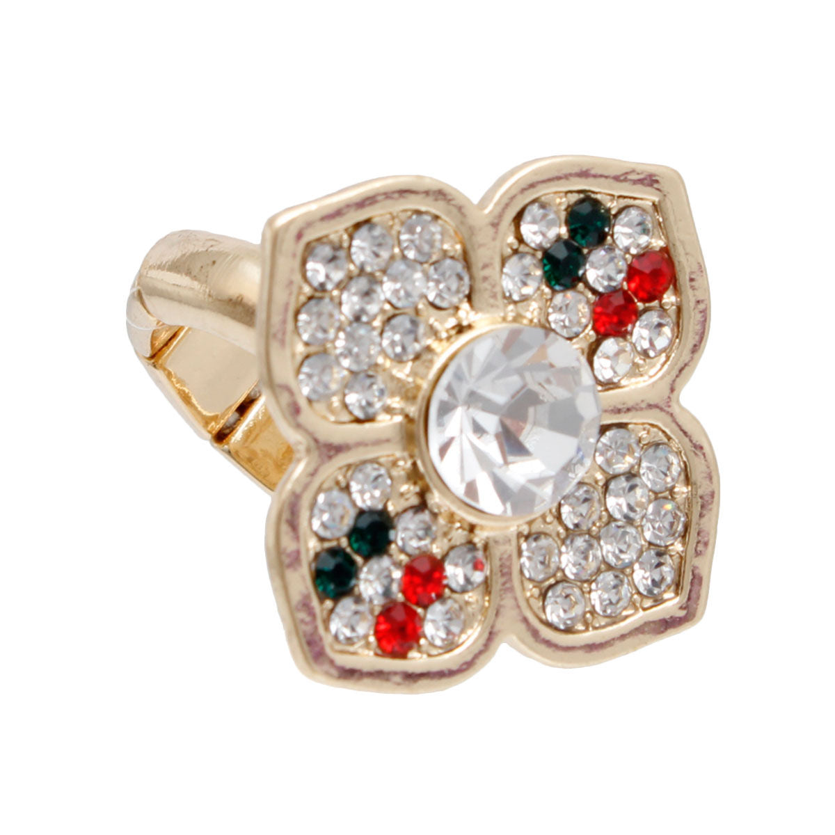 Striped Luxury French Designer Flower Ring|Stretch to Fit - Premium Wholesale Jewelry from Pinktown - Just $9! Shop now at chiquestyles