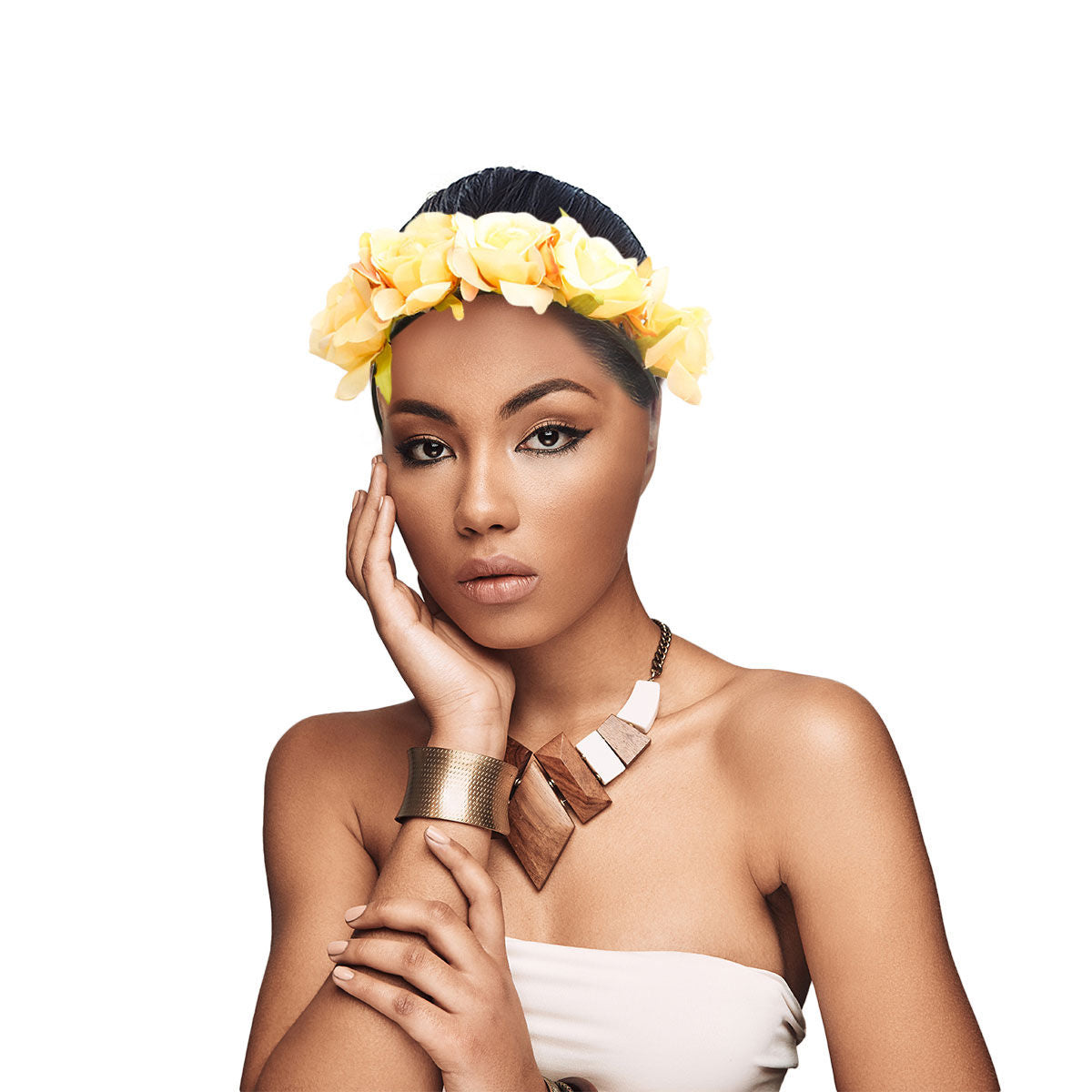 Yellow Fabric Flower Headband|Adjustable - Premium Wholesale Fashion Accessories from Pinktown - Just $10! Shop now at chiquestyles