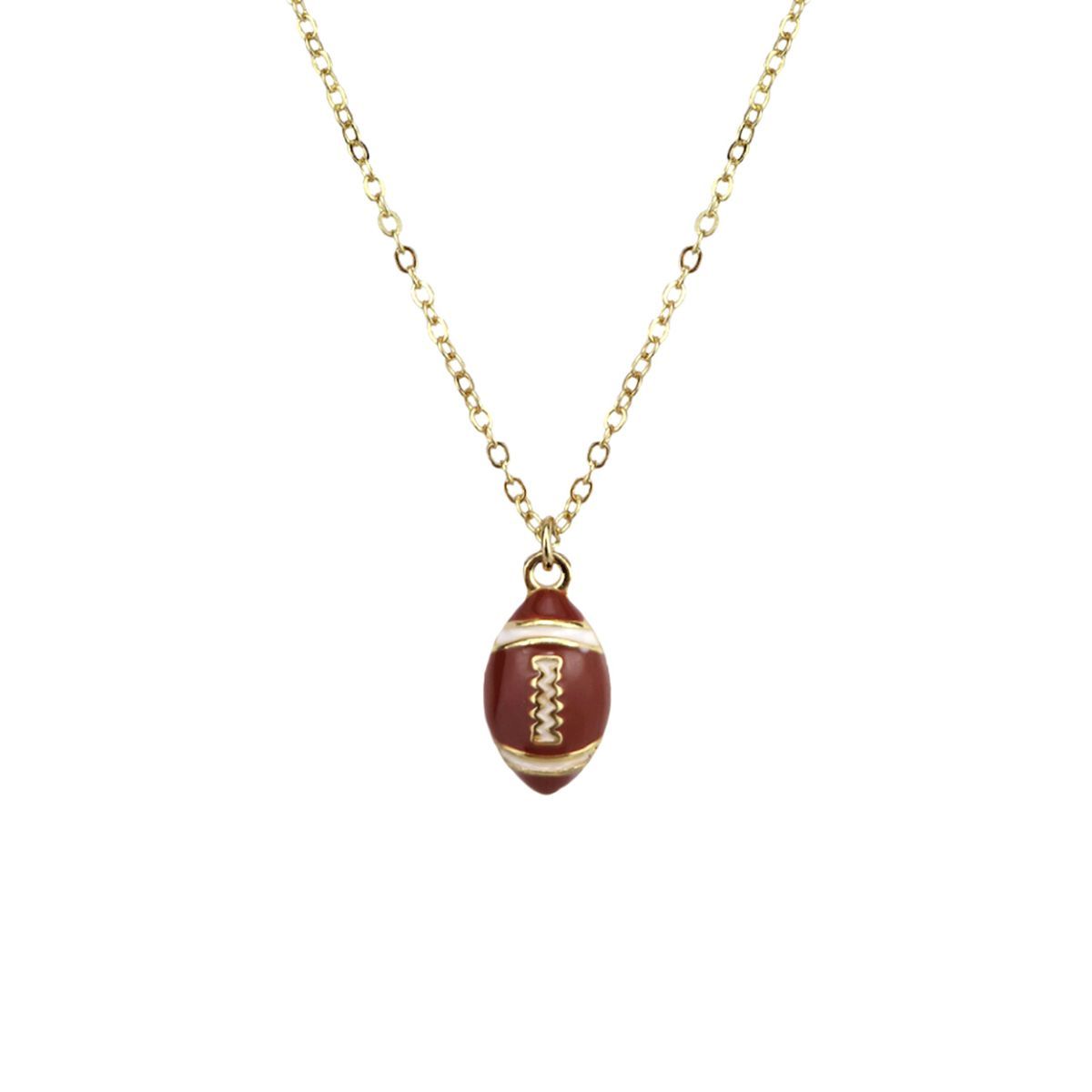 Brown Football Necklace|16 + 3 inches - Premium Wholesale Jewelry from Pinktown - Just $7! Shop now at chiquestyles