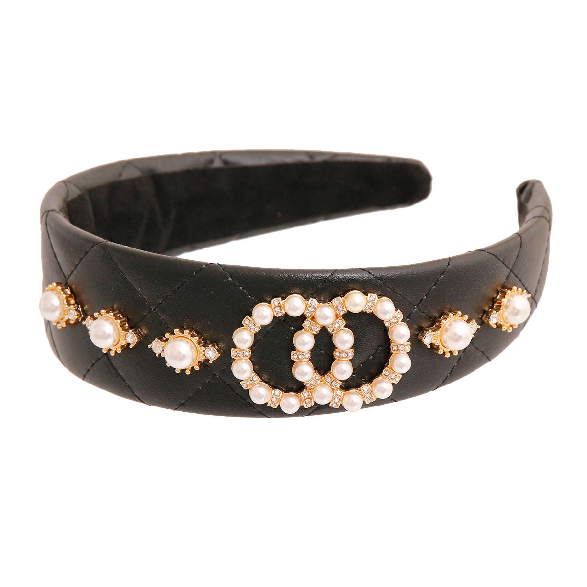 Designer Black Pearl Headband|Adjustable - Premium Wholesale Fashion Accessories from Pinktown - Just $19! Shop now at chiquestyles