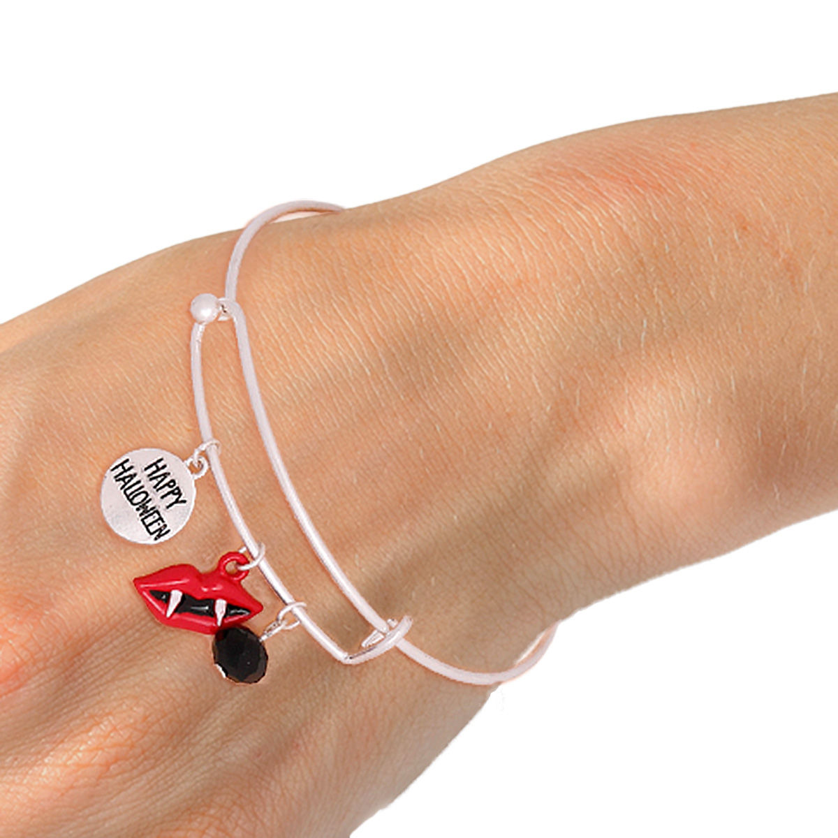 Dracula Charm Halloween Bangle|8 inches - Premium Wholesale Jewelry from Pinktown - Just $5! Shop now at chiquestyles