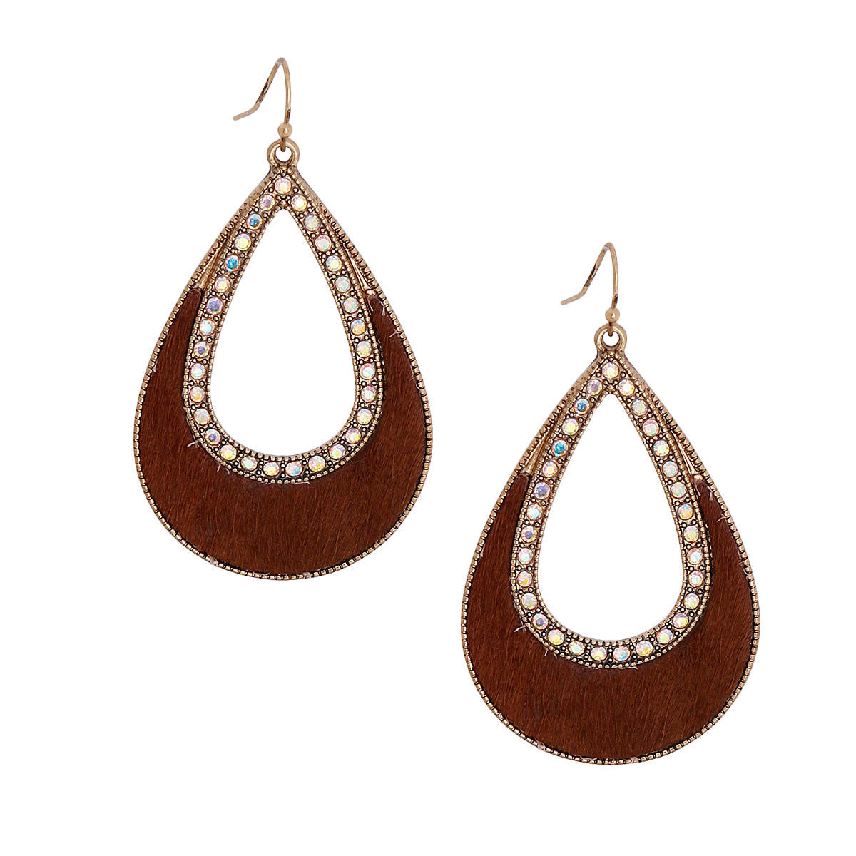 Genuine Leather Brown Teardrop Earrings|2 inches - Premium Wholesale Jewelry from Pinktown - Just $12! Shop now at chiquestyles