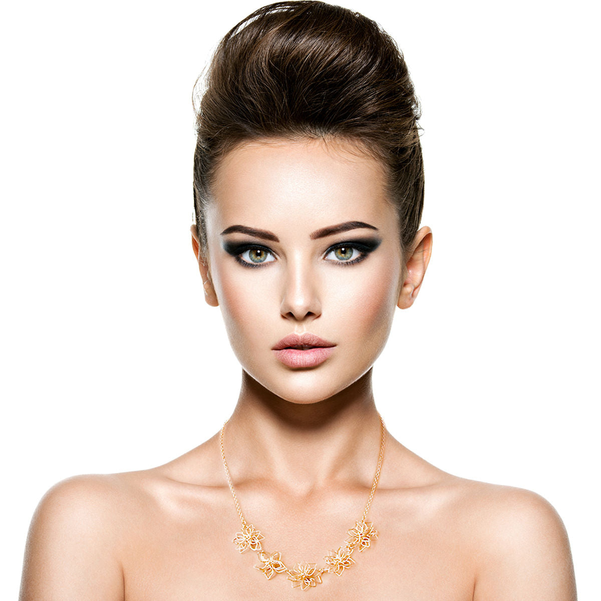 Gold Flower Necklace Set|17 inches - Premium Wholesale Jewelry from Pinktown - Just $11! Shop now at chiquestyles