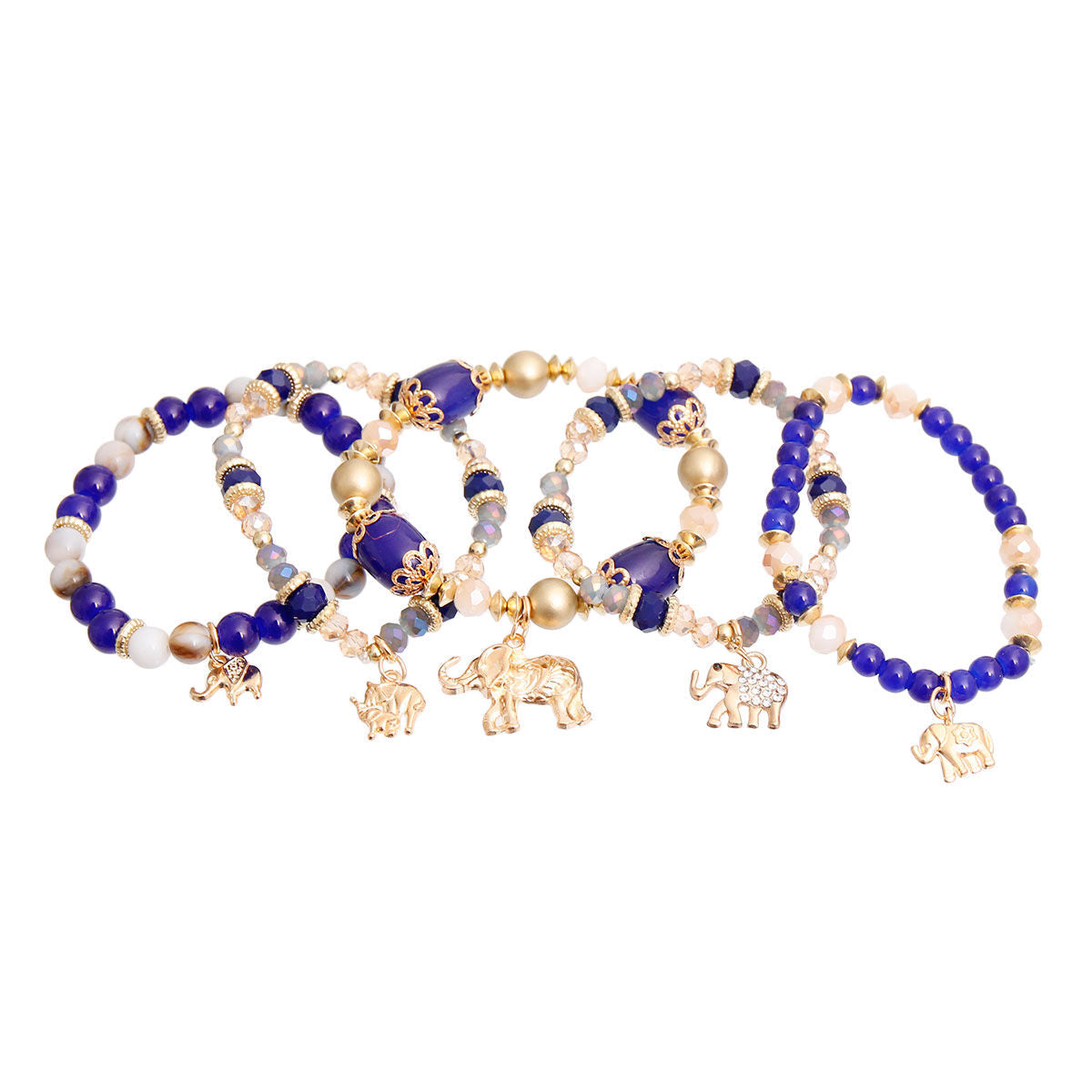 Blue Bead Elephant Bracelets|Stretch to Fit - Premium Wholesale Jewelry from Pinktown - Just $13! Shop now at chiquestyles