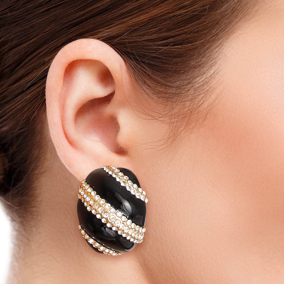 Black and Gold Dome Studs|1.5 inches - Premium Wholesale Jewelry from Pinktown - Just $12! Shop now at chiquestyles