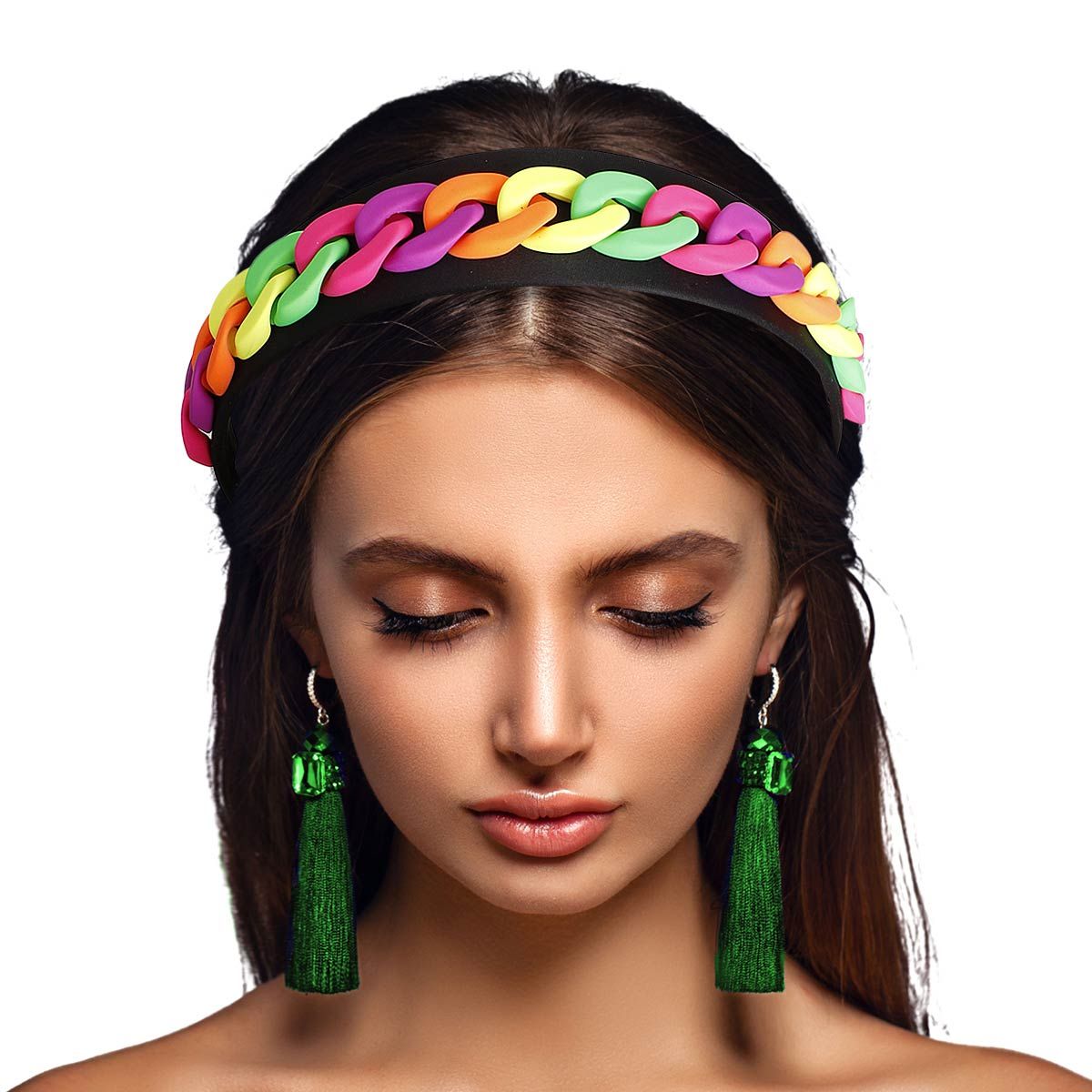 Rainbow Chain Link Headband|Adjustable - Premium Wholesale Fashion Accessories from Pinktown - Just $16! Shop now at chiquestyles
