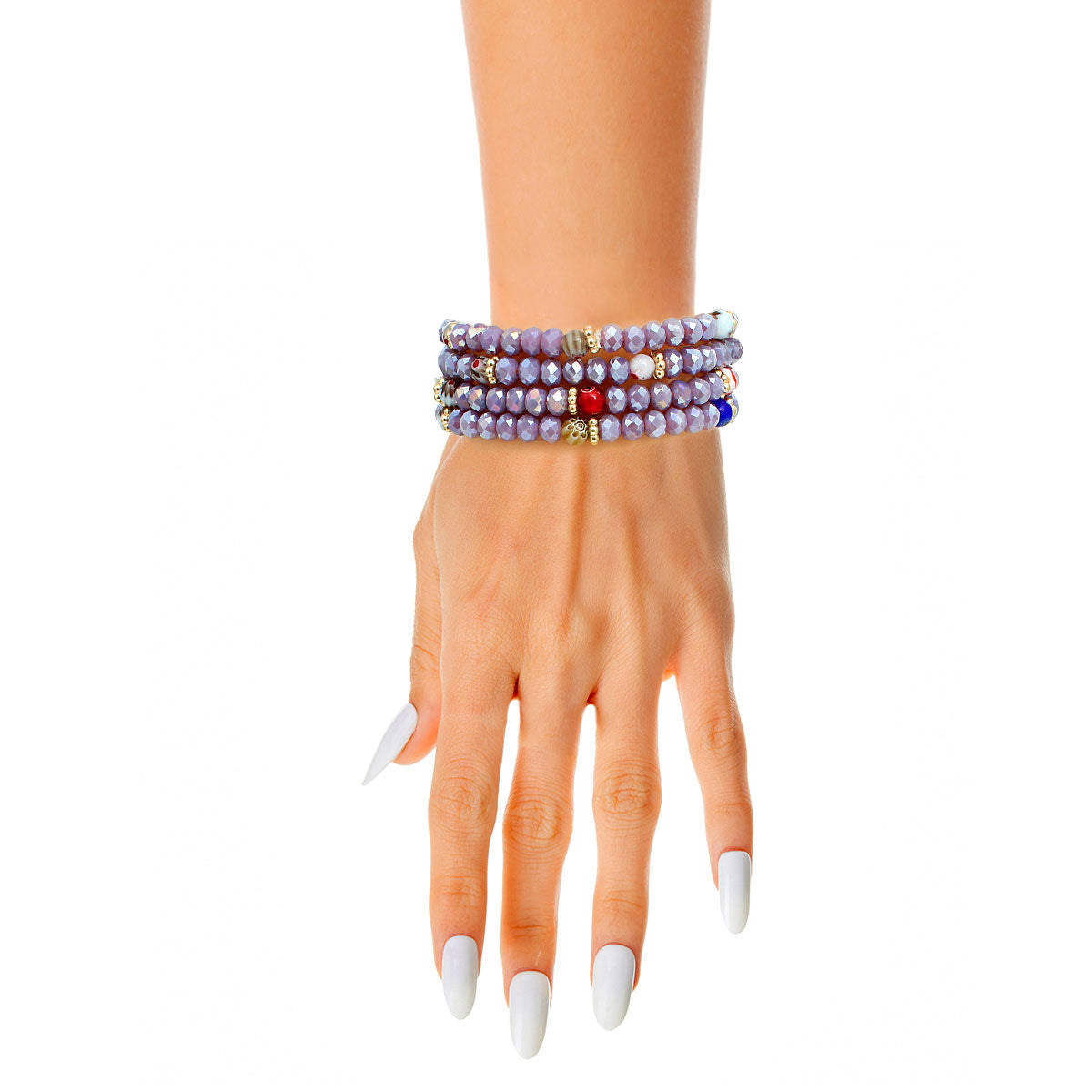 Light Purple Glass Bead Bracelets|Stretch to Fit - Premium Wholesale Jewelry from Pinktown - Just $13! Shop now at chiquestyles