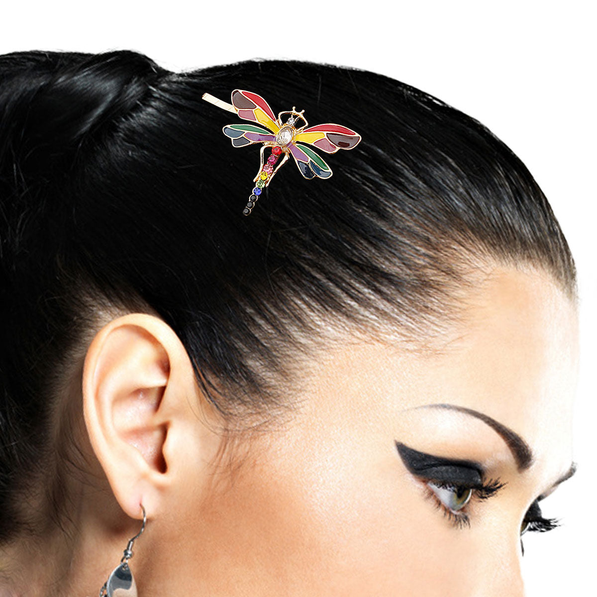 Rainbow Dragon Fly Bobby Pin|2 inches - Premium Wholesale Fashion Accessories from Pinktown - Just $7! Shop now at chiquestyles