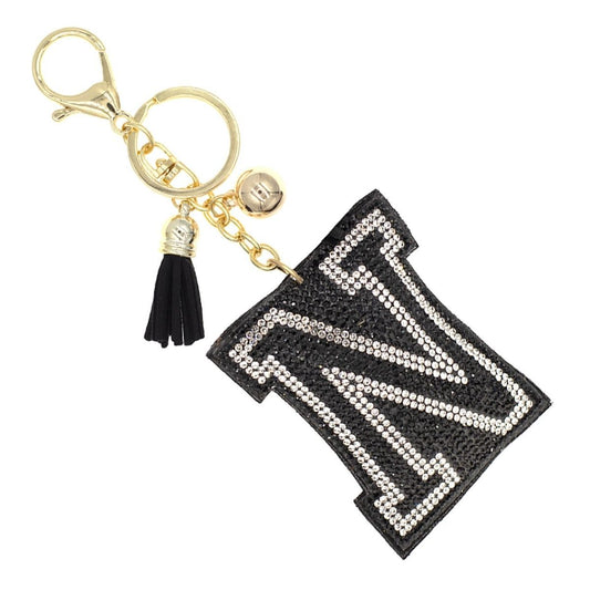 N Black Keychain Bag Charm|6.5 x 2.5 inches - Premium Wholesale Fashion Accessories from Pinktown - Just $8! Shop now at chiquestyles