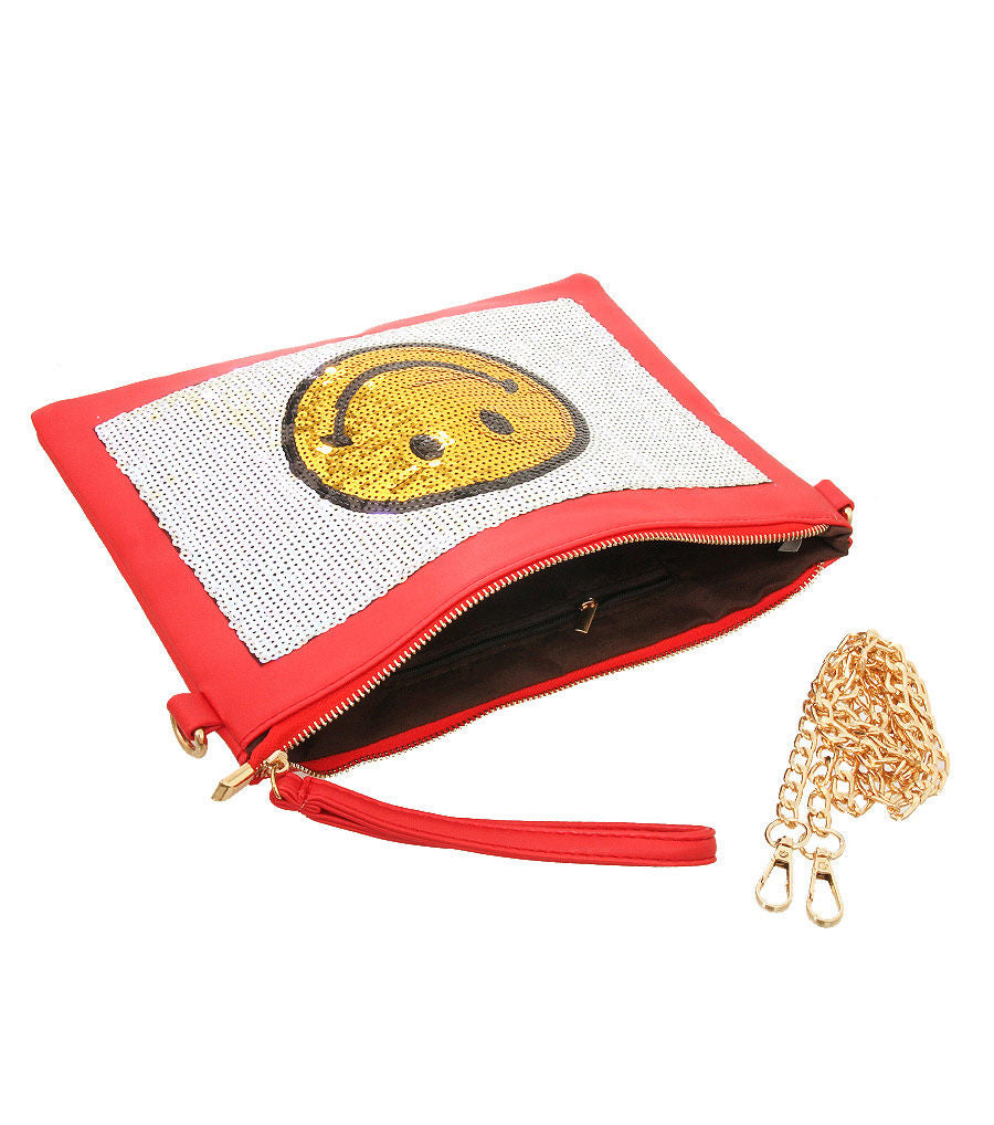 Smile Sequin Clutch|9 x 12 inches - Premium Wholesale Fashion Accessories from Pinktown - Just $29! Shop now at chiquestyles