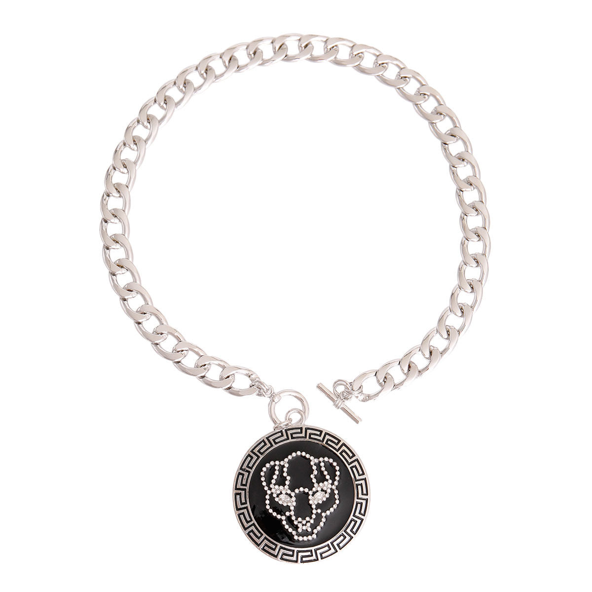 Silver Tiger Greek Medallion Chain|16 inches - Premium Wholesale Jewelry from Pinktown - Just $15! Shop now at chiquestyles