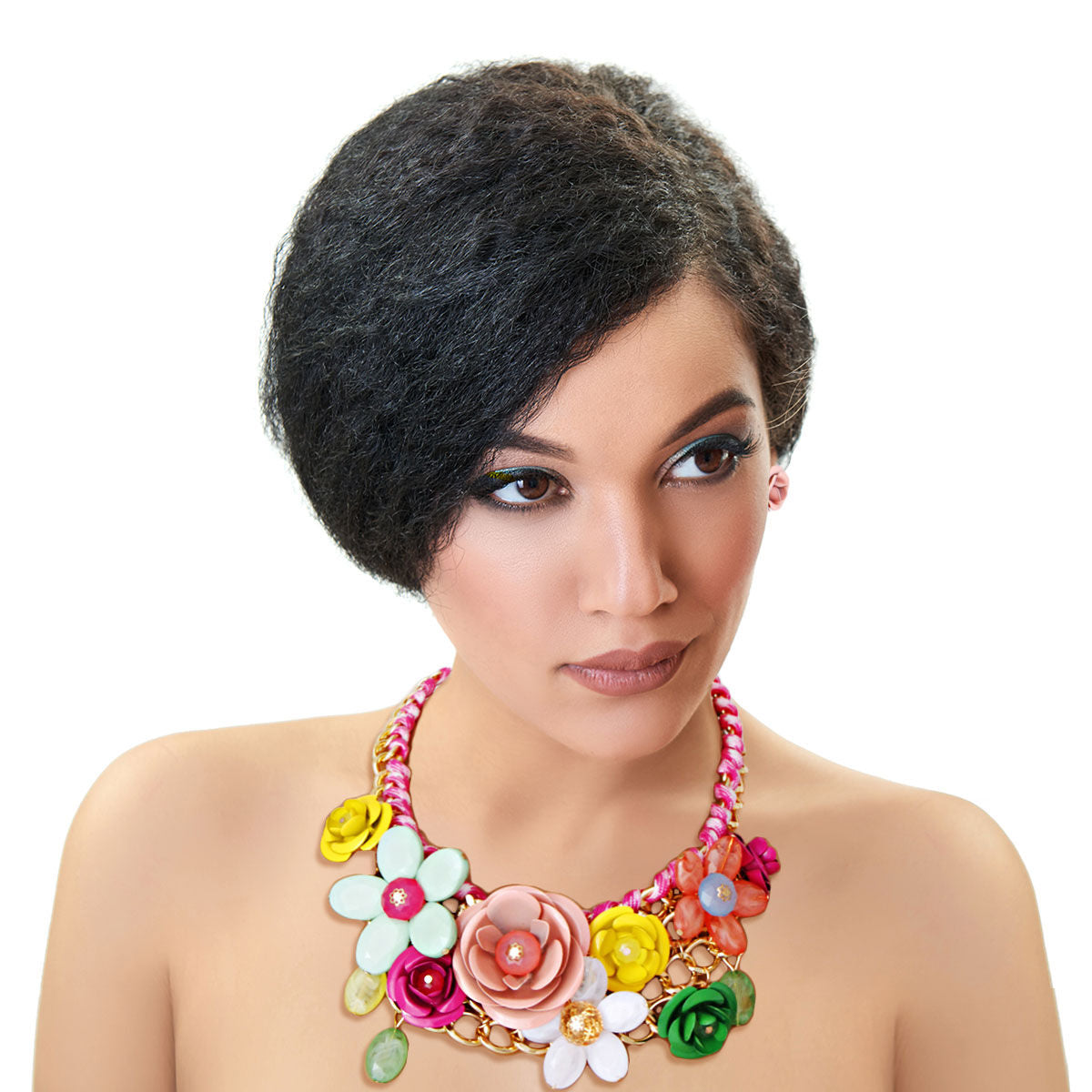 Bright Rose Chunky Collar Necklace|18 inches - Premium Wholesale Jewelry from Pinktown - Just $23! Shop now at chiquestyles