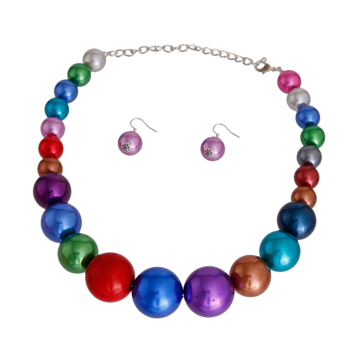 Multi Color Graduated Bubble Gum Pearls|22 inches - Premium Wholesale Jewelry from Pinktown - Just $11! Shop now at chiquestyles