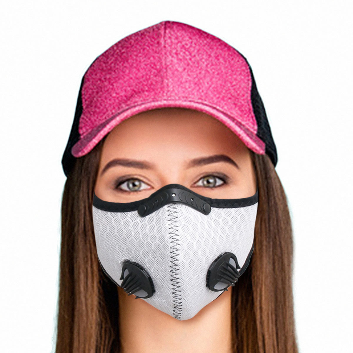 White Mesh Sports Mask|Stretch to Fit - Premium Wholesale Fashion Accessories from Pinktown - Just $11! Shop now at chiquestyles