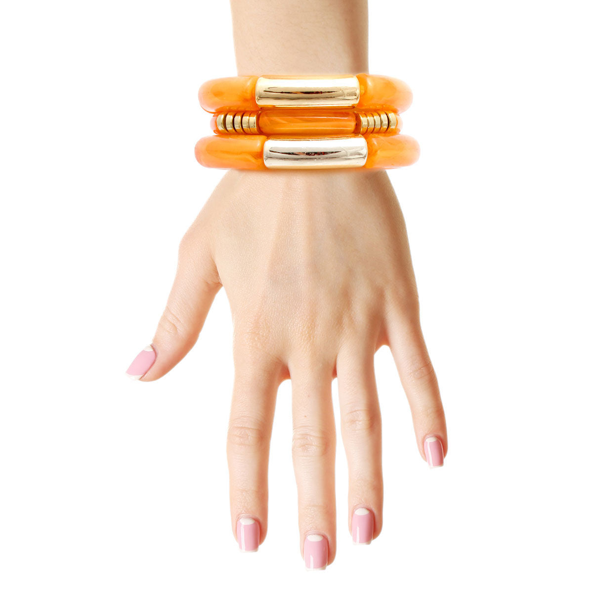 Coral Tube Stretch Bangle Set|Stretch to Fit - Premium Wholesale Jewelry from Pinktown - Just $12! Shop now at chiquestyles