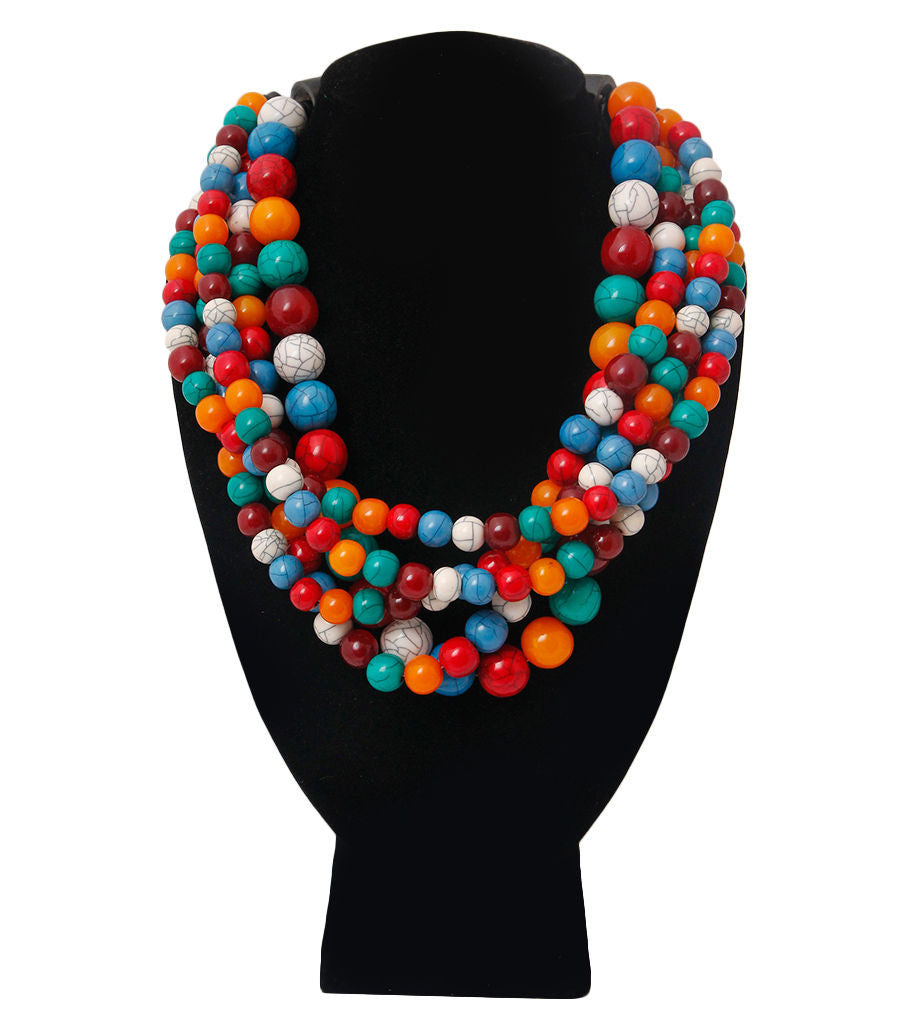 Cracked Multi Color Buffalo Horn Necklace|16 inches - Premium Wholesale Jewelry from Pinktown - Just $36! Shop now at chiquestyles