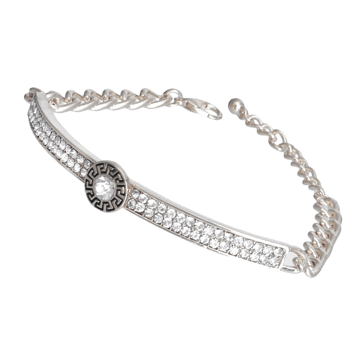 Designer Silver Half Chain Bangle|8 inches - Premium Wholesale Jewelry from Pinktown - Just $12! Shop now at chiquestyles