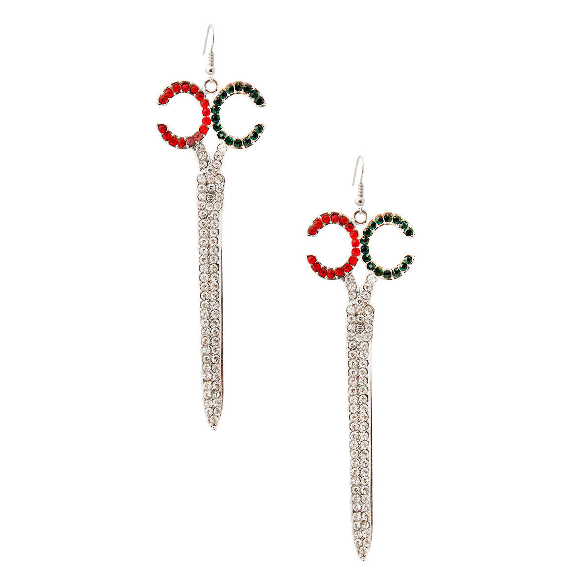 Rhinestone Scissor Drop Earrings|4.25 inches - Premium Wholesale Jewelry from Pinktown - Just $13! Shop now at chiquestyles