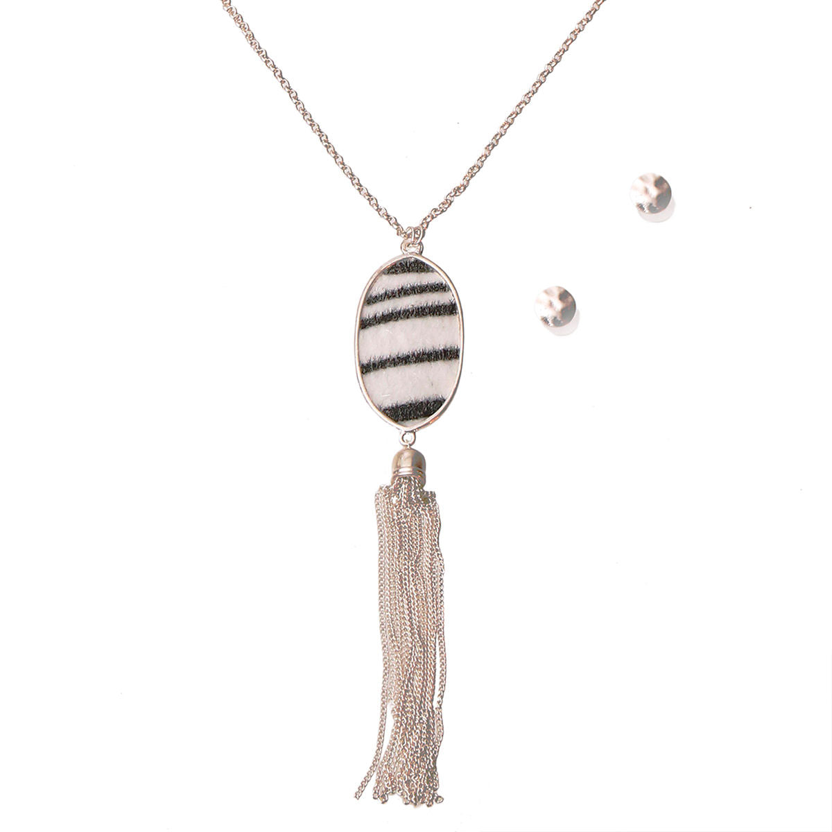 Zebra Pendant Necklace Set|32 inches - Premium Wholesale Jewelry from Pinktown - Just $13! Shop now at chiquestyles