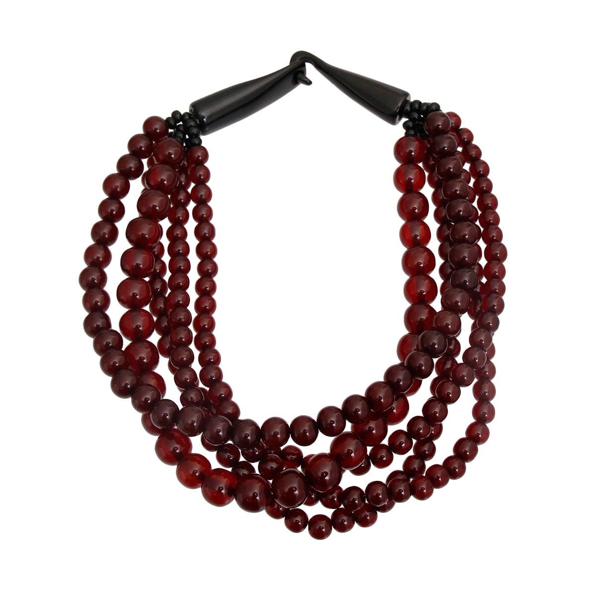 Wine Bead Buffalo Horn Hook Necklace|16 inches - Premium Wholesale Jewelry from Pinktown - Just $34! Shop now at chiquestyles