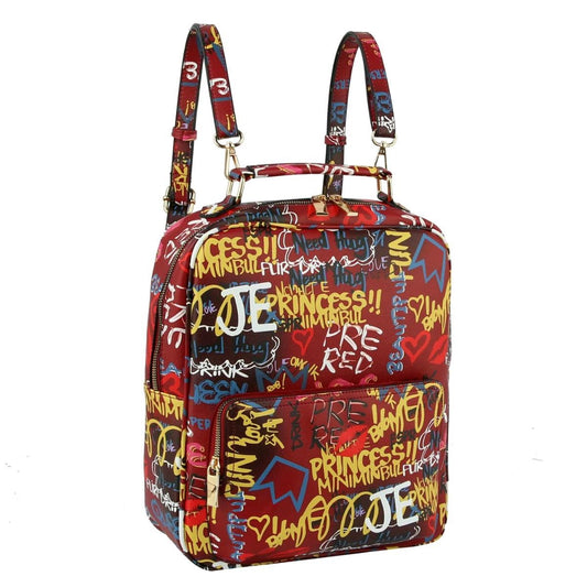 Red Grafitti Trolley Sleeve Backpack|14.4 x 11.3 x 3.8 inches - Premium Wholesale Fashion Accessories from Pinktown - Just $64! Shop now at chiquestyles