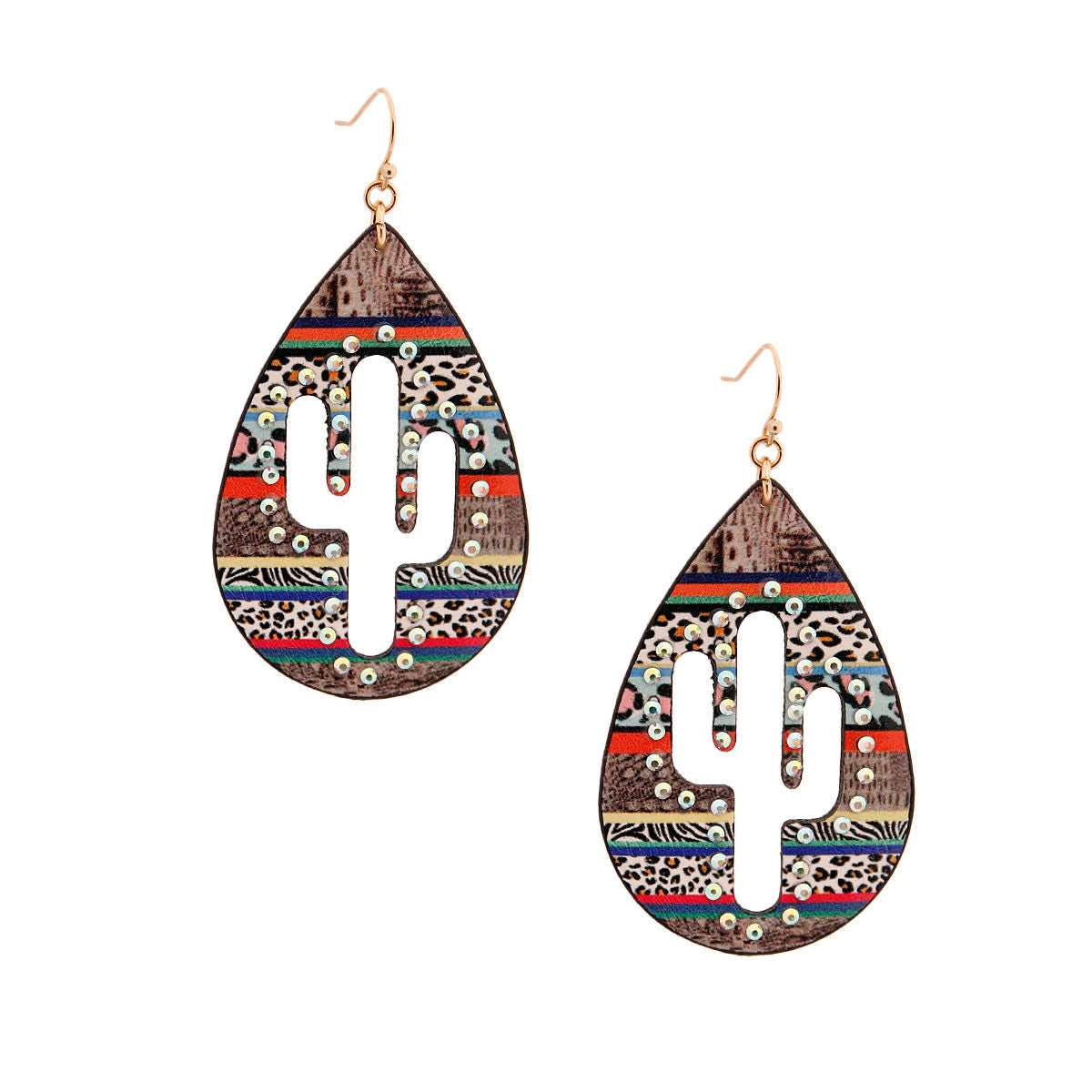 Animal Print Cactus Teardrop Earrings|2.5 inches - Premium Wholesale Jewelry from Pinktown - Just $13! Shop now at chiquestyles