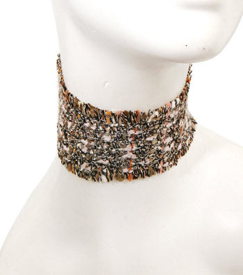 Tweed Choker|15 inches - Premium Wholesale Jewelry from Pinktown - Just $14! Shop now at chiquestyles