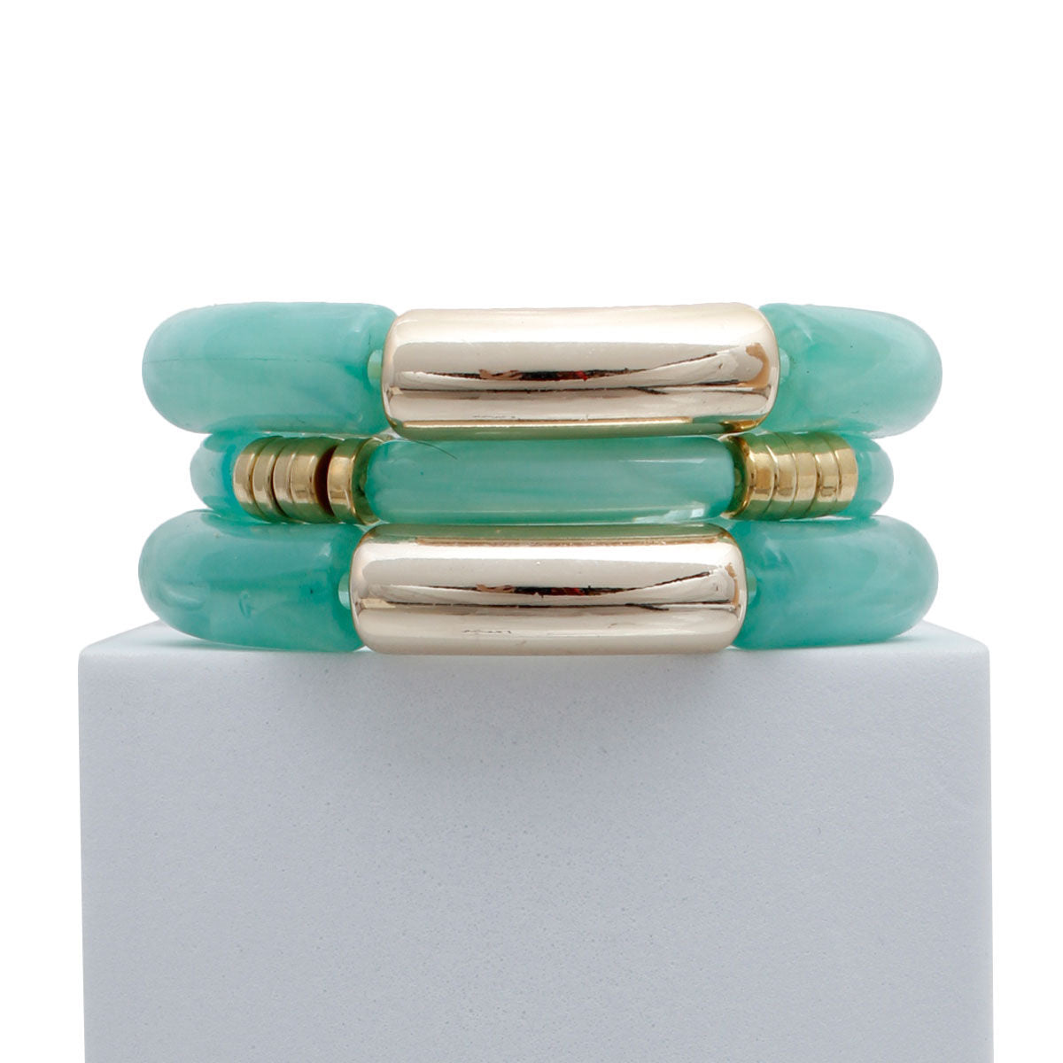 Turquoise Tube Stretch Bangle Set|Stretch to Fit - Premium Wholesale Jewelry from Pinktown - Just $12! Shop now at chiquestyles