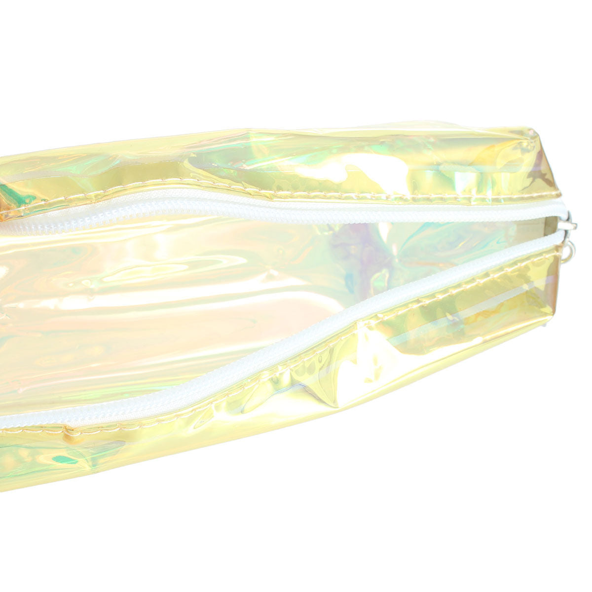 Gold Shiny Transparent Cosmetic Pouch|7 x 2.5 x 2 inches - Premium Wholesale Fashion Accessories from Pinktown - Just $6! Shop now at chiquestyles