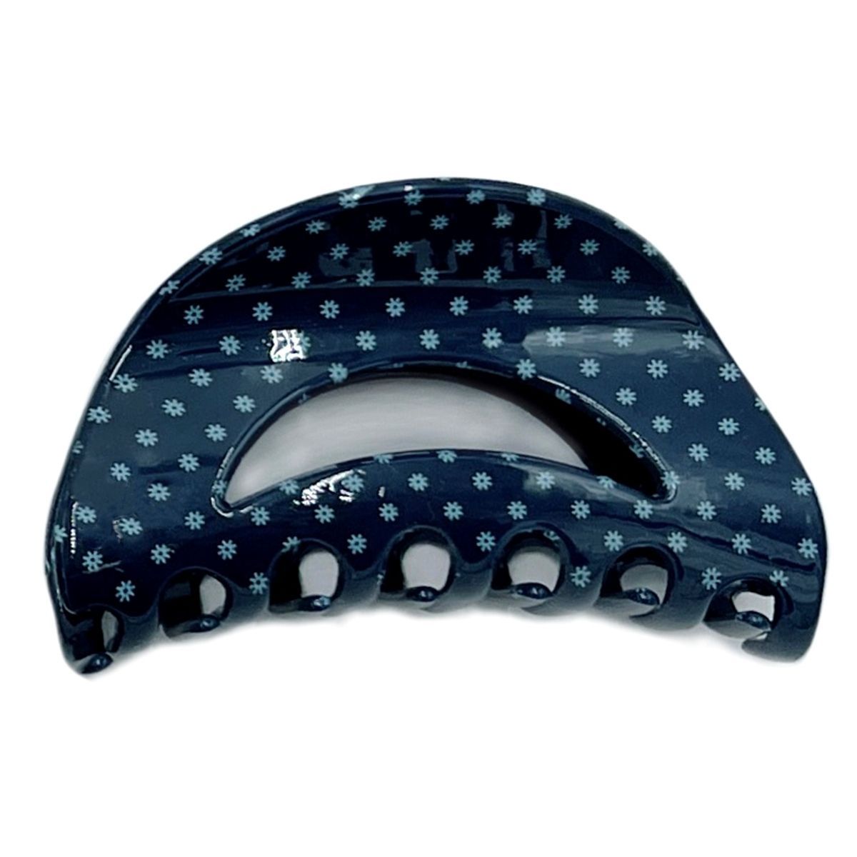 Navy Polka Dot Medium Claw Clip|3.2 inches - Premium Wholesale Fashion Accessories from Pinktown - Just $8! Shop now at chiquestyles