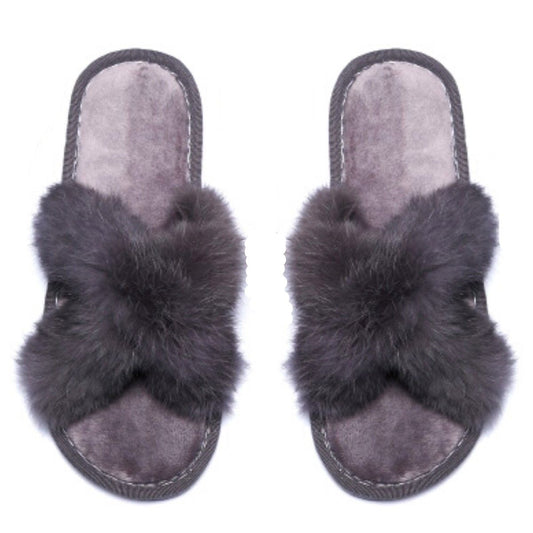 Size Small Gray Fur Slippers|Small - Premium Wholesale Fashion Accessories from Pinktown - Just $17! Shop now at chiquestyles