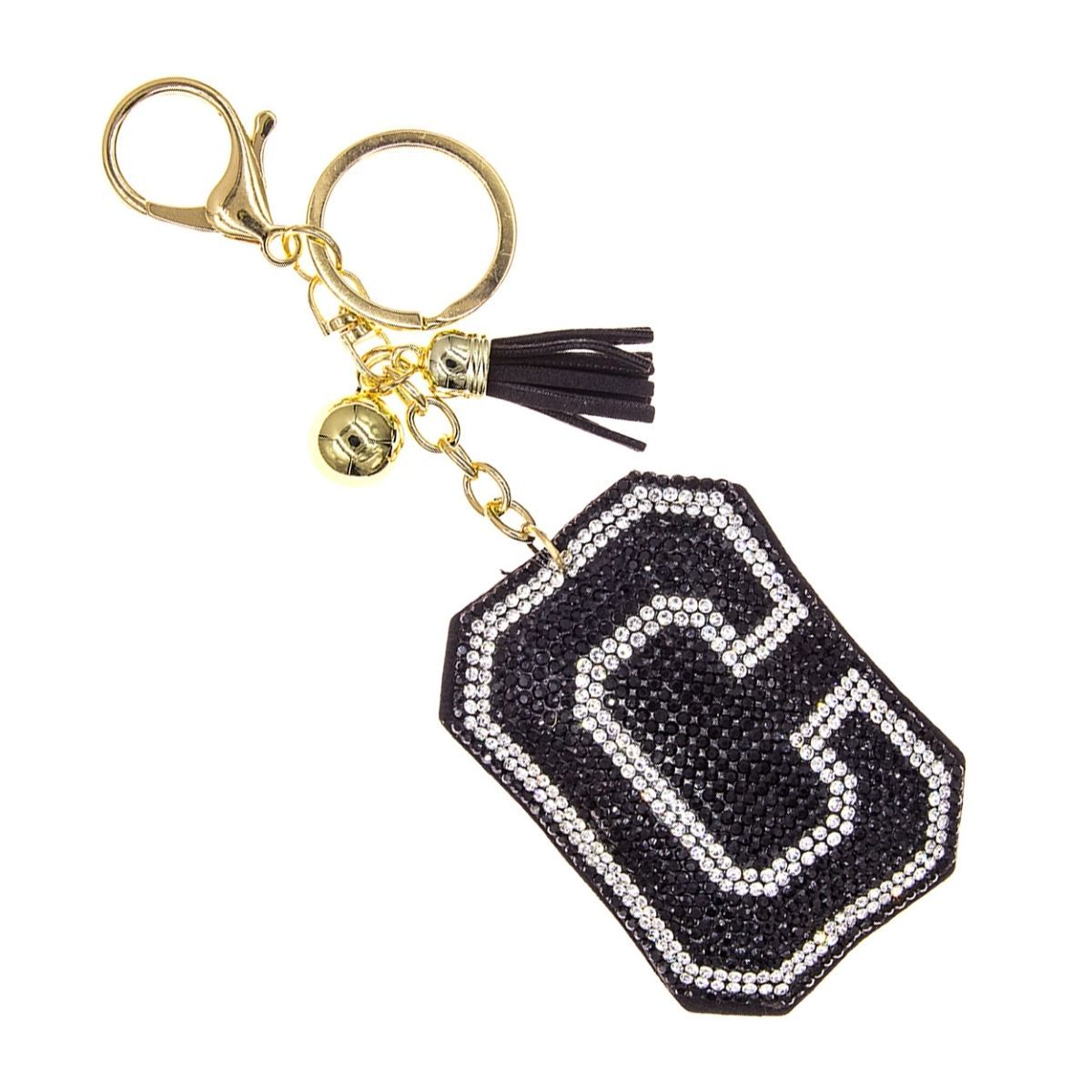 C Black Keychain Bag Charm|6.5 x 2.25 inches - Premium Wholesale Fashion Accessories from Pinktown - Just $8! Shop now at chiquestyles