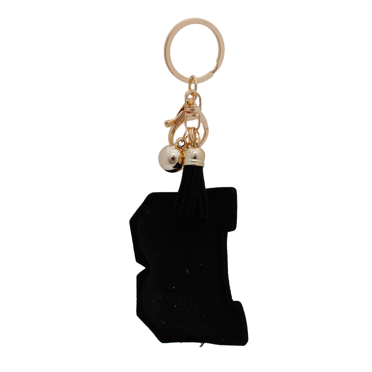 B Black Keychain Bag Charm|6.5 x 2.25 inches - Premium Wholesale Fashion Accessories from Pinktown - Just $8! Shop now at chiquestyles