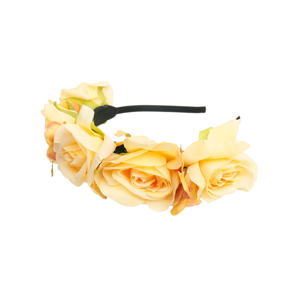 Yellow Fabric Flower Headband|Adjustable - Premium Wholesale Fashion Accessories from Pinktown - Just $10! Shop now at chiquestyles