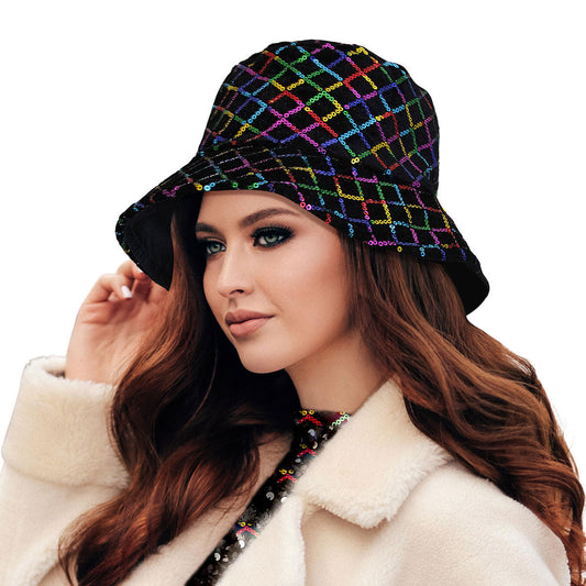 Multi Color Sequin Diamond Stitch Bucket Hat|One Size - Premium Wholesale Fashion Accessories from Pinktown - Just $18! Shop now at chiquestyles