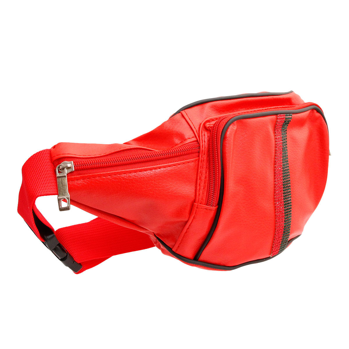 Designer Stripe Red Fanny Pack|14 x 5 x 2 inches - Premium Wholesale Fashion Accessories from Pinktown - Just $15! Shop now at chiquestyles