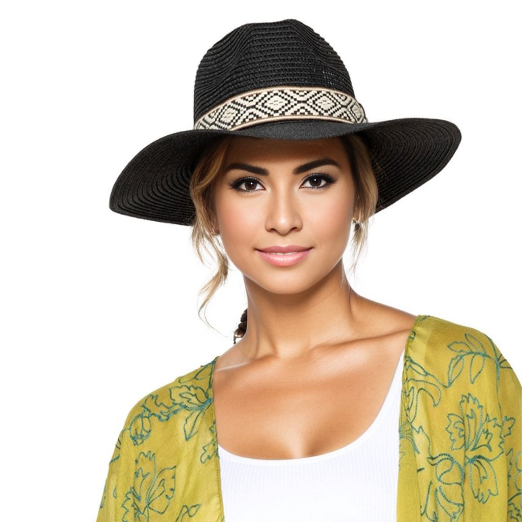 Black Straw Panama Fedora|One Size - Premium Wholesale Fashion Accessories from Pinktown - Just $31! Shop now at chiquestyles