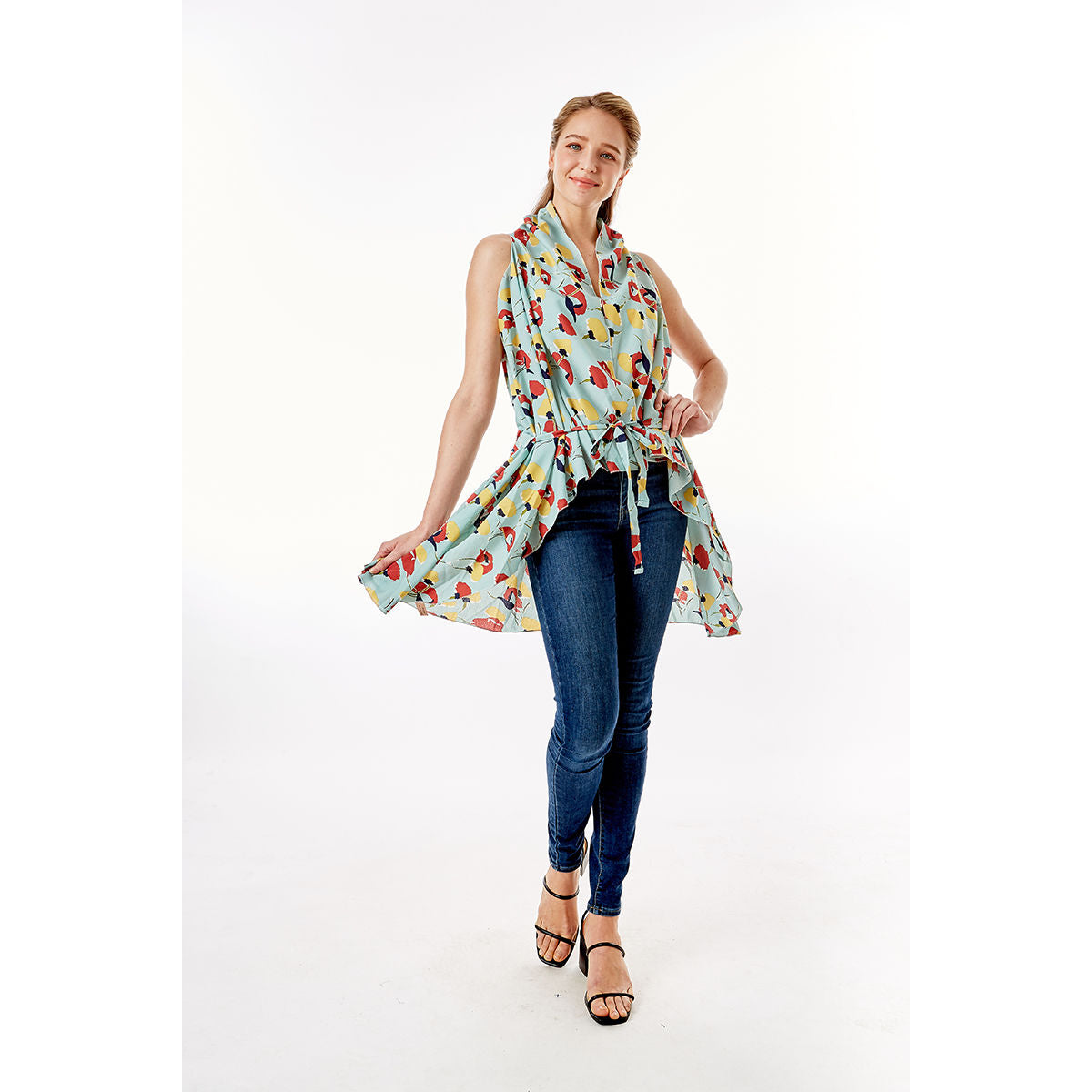 Mint Floral Vest Cover Up|57 x 41.6 inches - Premium Wholesale Boutique Clothing from Pinktown - Just $22! Shop now at chiquestyles