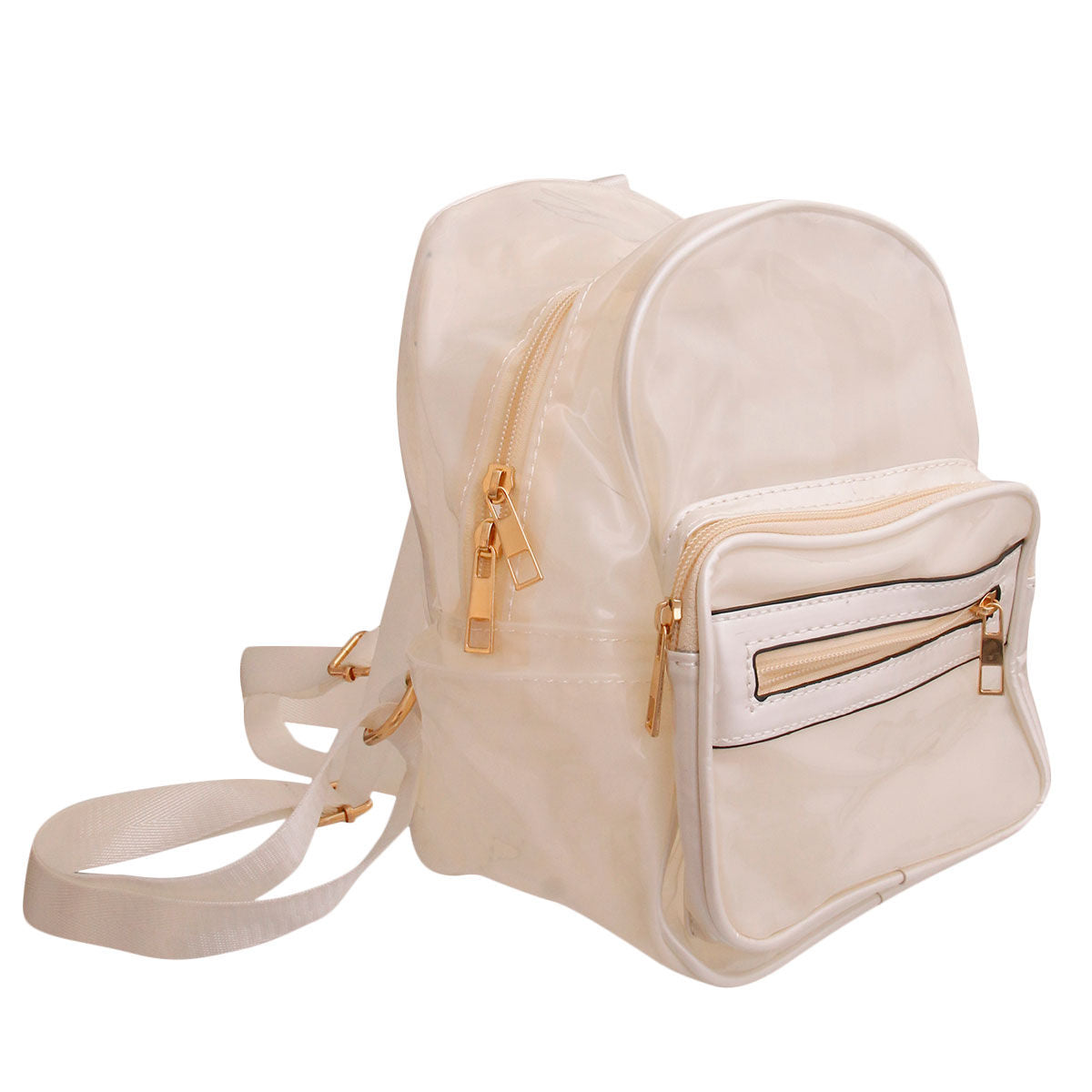 WhiteTransparent Backpack|10 x 7 x 5 inches - Premium Wholesale Fashion Accessories from Pinktown - Just $27! Shop now at chiquestyles