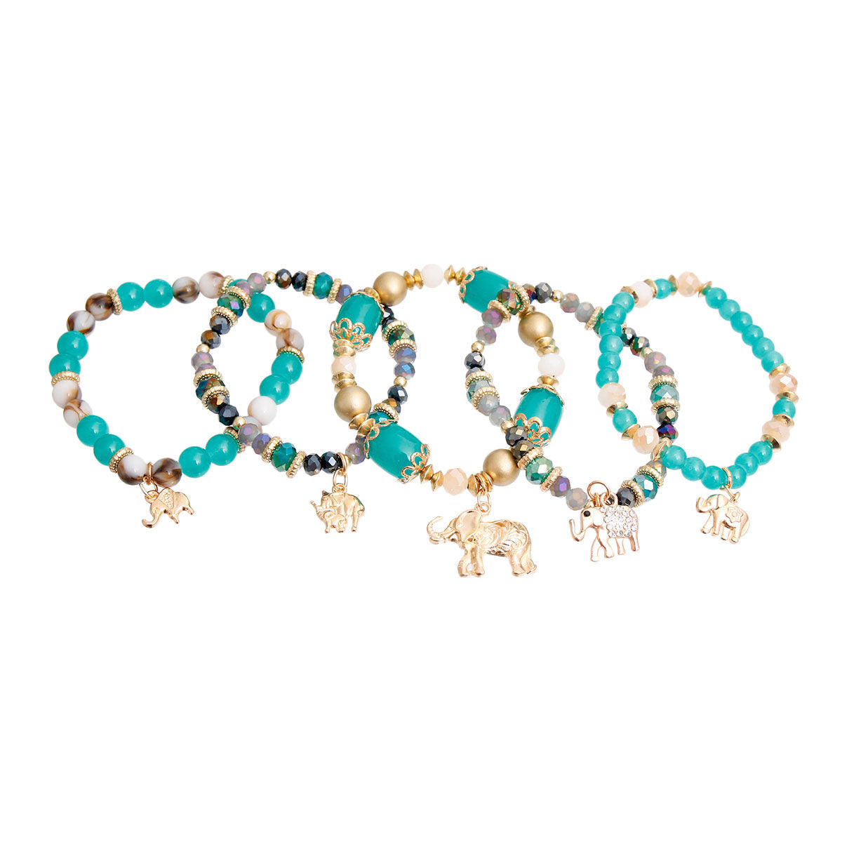 Turquoise Bead Elephant Bracelets|Stretch to Fit - Premium Wholesale Jewelry from Pinktown - Just $13! Shop now at chiquestyles