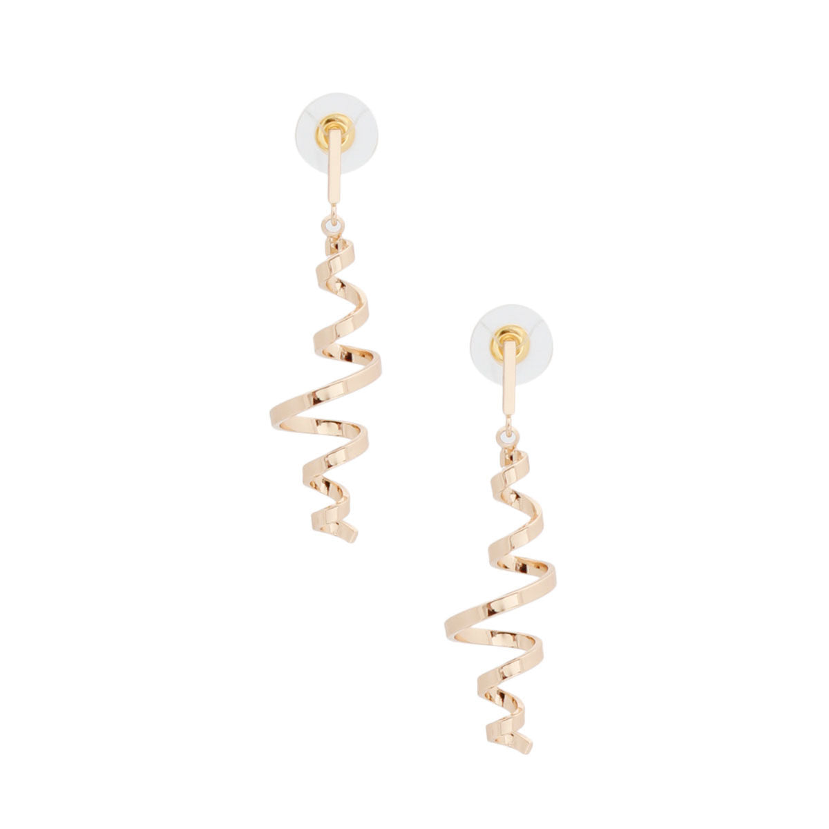 Gold Metal Spiral Curl Earrings|2.25 inches - Premium Wholesale Jewelry from Pinktown - Just $10! Shop now at chiquestyles