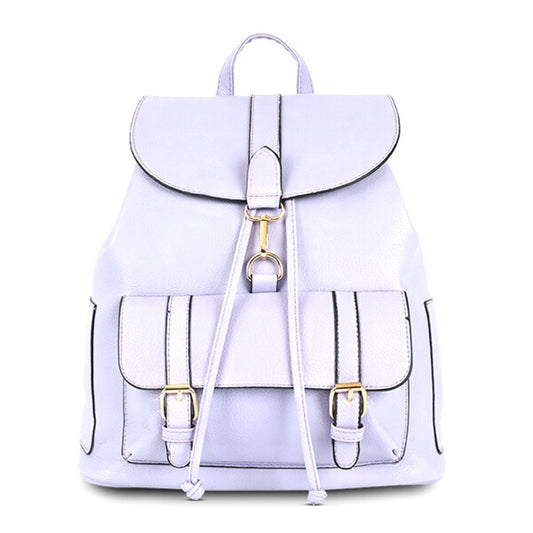 Light Purple Buckle Flap Backpack|13 x 12.5 x 6 inches - Premium Wholesale Fashion Accessories from Pinktown - Just $36! Shop now at chiquestyles