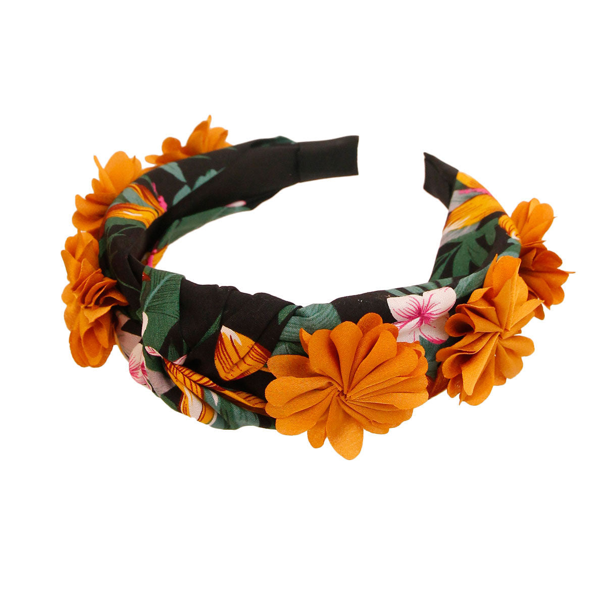 Mustard Flower Fabric Headband|Adjustable - Premium Wholesale Fashion Accessories from Pinktown - Just $20! Shop now at chiquestyles