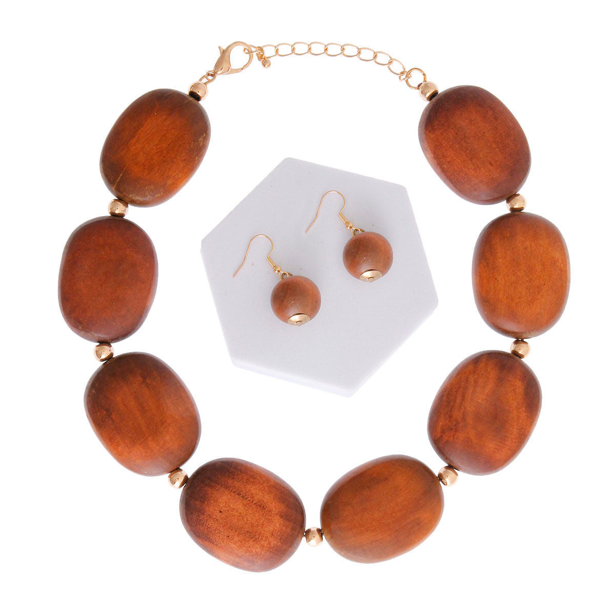 Brown Wooden Disc Necklace|20 inches - Premium Wholesale Jewelry from Pinktown - Just $19! Shop now at chiquestyles