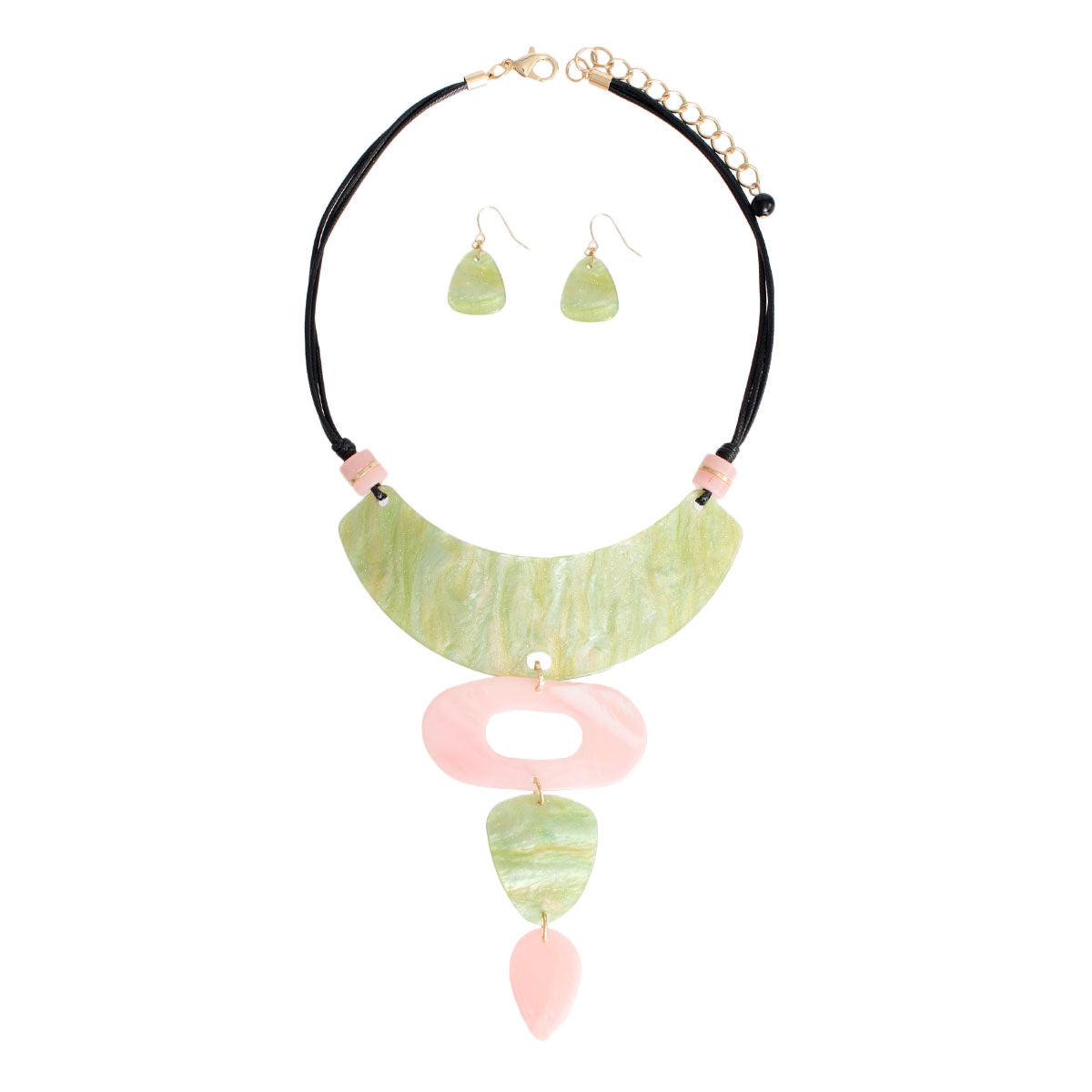 Pink Green Drop Collar Necklace|20 inches - Premium Wholesale Jewelry from Pinktown - Just $23! Shop now at chiquestyles