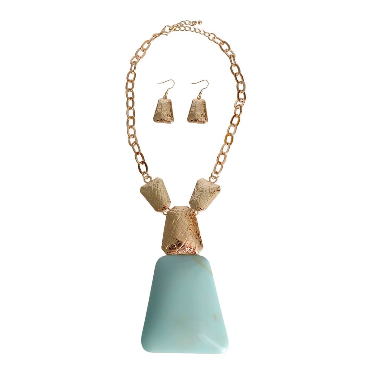 Turquoise Marbled Cable Chain Necklace|18 inches - Premium Wholesale Jewelry from Pinktown - Just $21! Shop now at chiquestyles