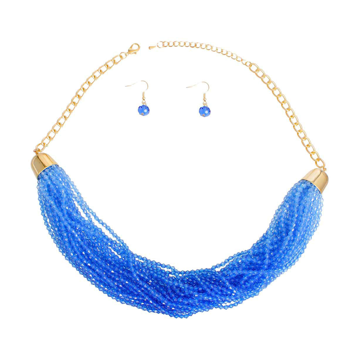 34 Strand Blue Bead Necklace|20 inches - Premium Wholesale Jewelry from Pinktown - Just $17! Shop now at chiquestyles