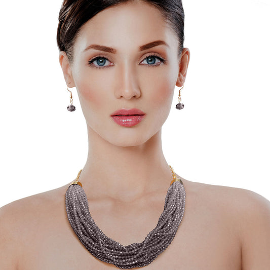 34 Strand Gray Bead Necklace|20 inches - Premium Wholesale Jewelry from Pinktown - Just $17! Shop now at chiquestyles