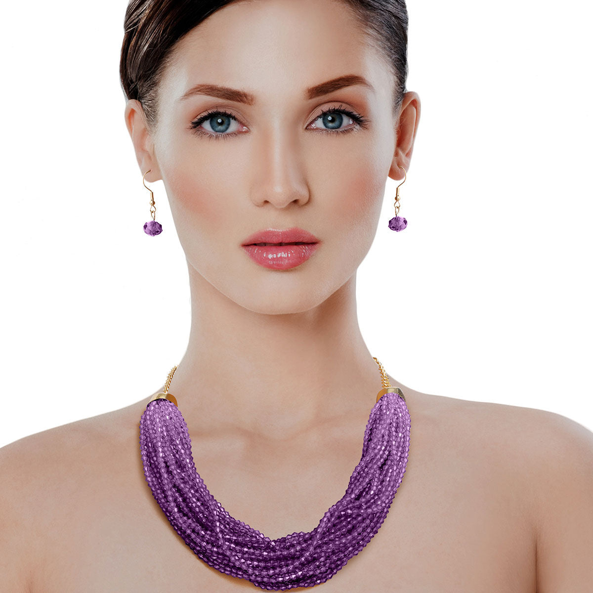 34 Strand Purple Bead Necklace|20 inches - Premium Wholesale Jewelry from Pinktown - Just $17! Shop now at chiquestyles