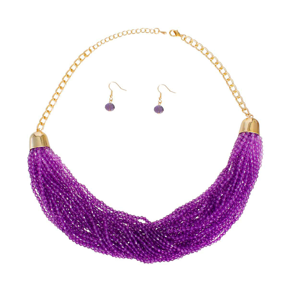 34 Strand Purple Bead Necklace|20 inches - Premium Wholesale Jewelry from Pinktown - Just $17! Shop now at chiquestyles